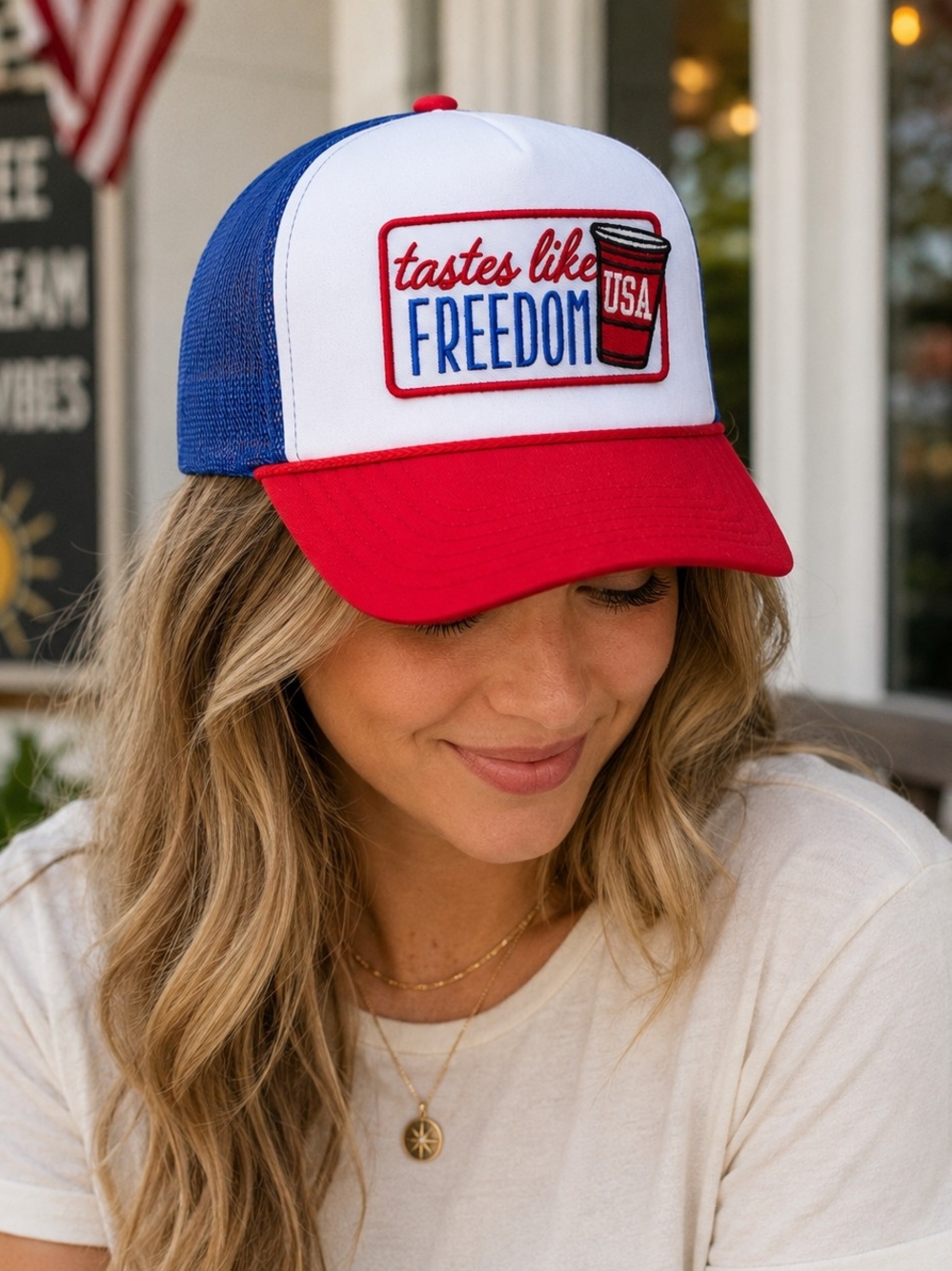 Tastes Like Freedom Trucker Hat | Patriotic USA Hat | 4th of July Foam Trucker